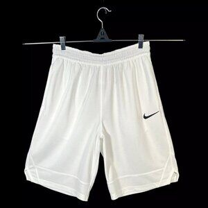 Nike Men's Basketball Gym Running Shorts Size M White Dri-Fit Tech Adj Waist